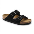 Birkenstock Arizona Slide Suede Soft Footbed Sandal - Black