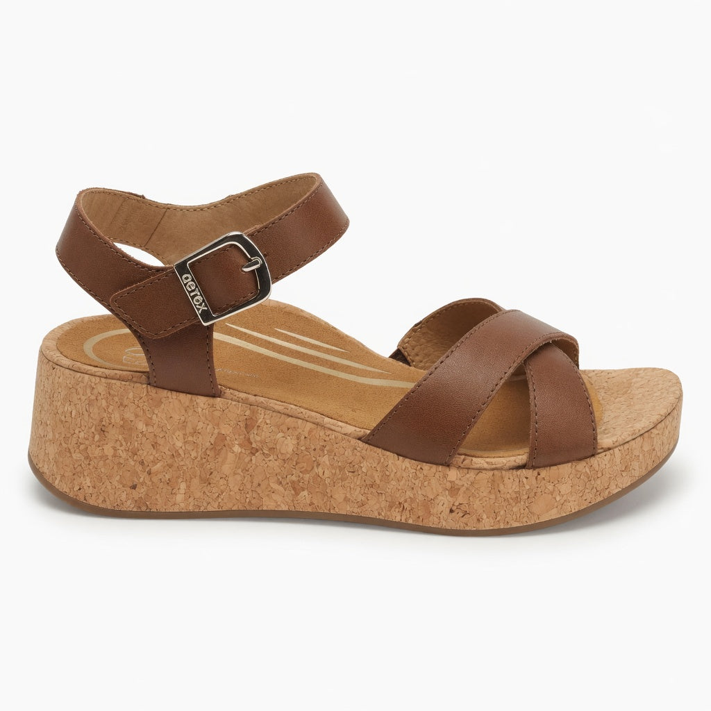 Women's Aetrex Flora Adjustable Quarter Strap Wedge Sandal