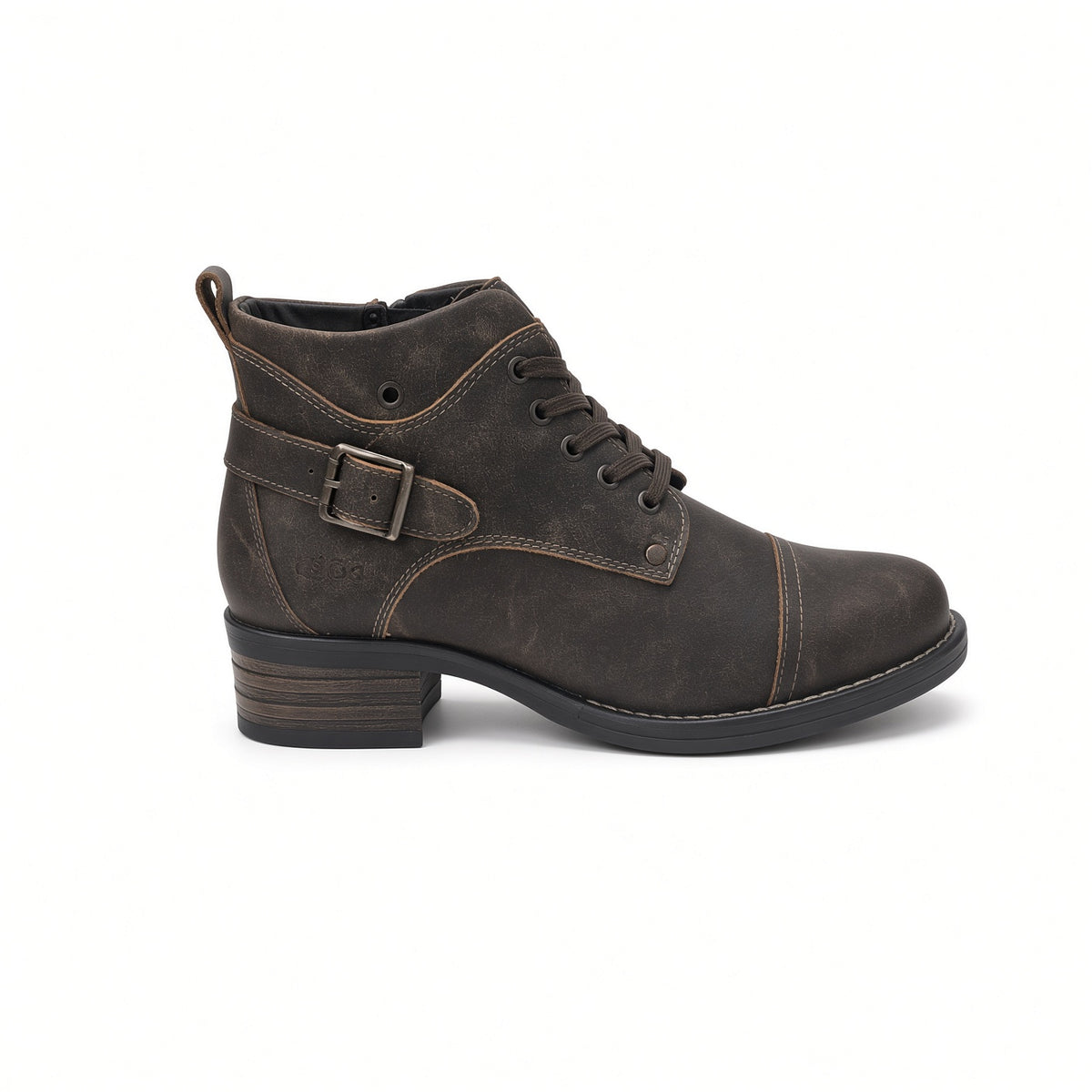 Toas Women's Mini Crave Boot-Brown Distressed