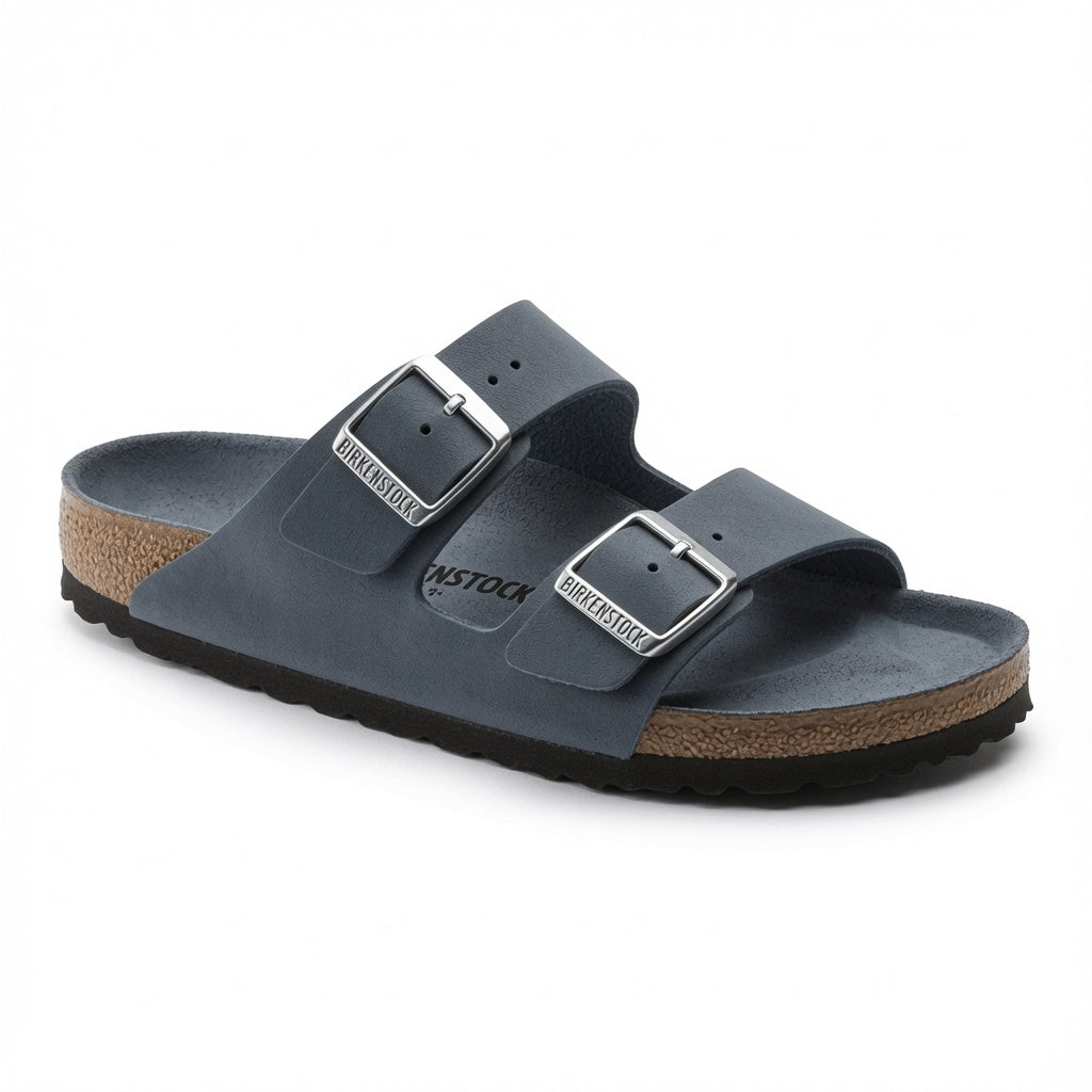 Birkenstock Arizona Slide Birko-Flor Sandal - Basalt Grey / Pure Sage