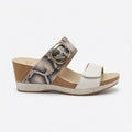 Women's Dansko Shannon Wedge Sandal - Snake Ivory