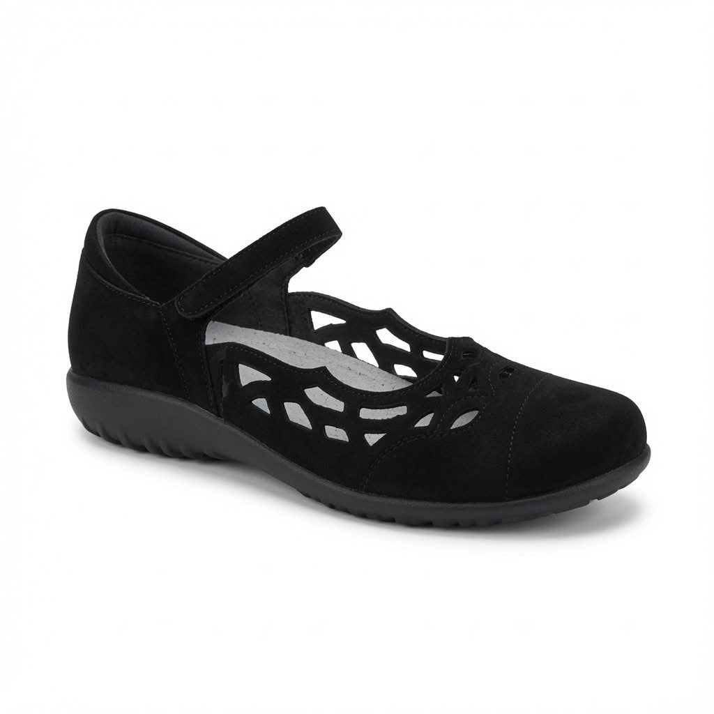 Women's Naot Agathis Mary Jane - Black Velvet Nubuck